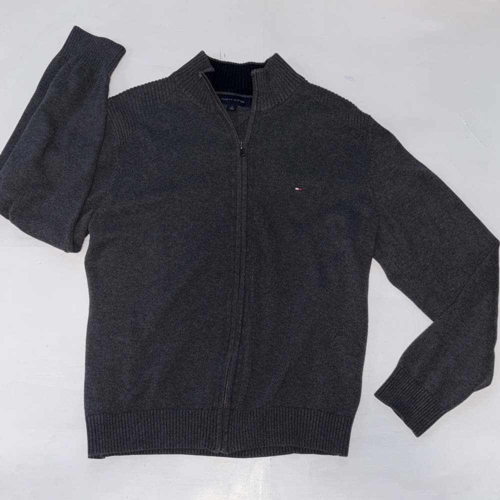 Tommy Hilfiger Dark Gray Zip-Up Sweater
